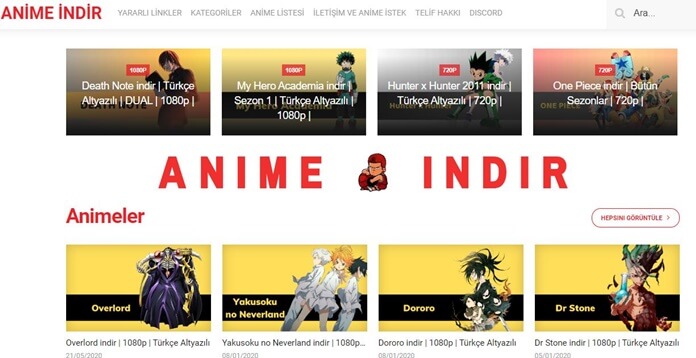 Anime İndirme Siteleri 2020